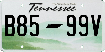 TN license plate B8599V