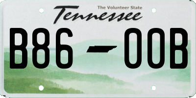 TN license plate B8600B
