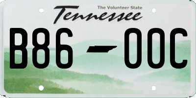 TN license plate B8600C