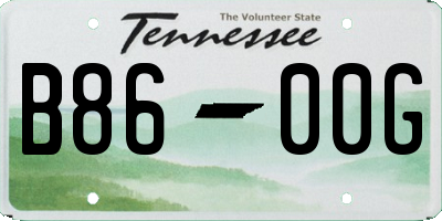 TN license plate B8600G