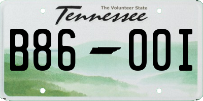 TN license plate B8600I