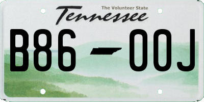 TN license plate B8600J