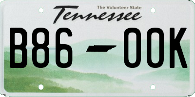 TN license plate B8600K
