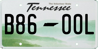 TN license plate B8600L