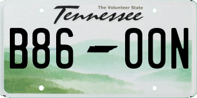 TN license plate B8600N