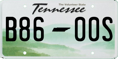 TN license plate B8600S