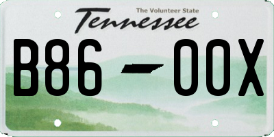TN license plate B8600X