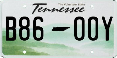 TN license plate B8600Y