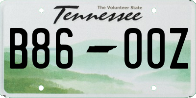 TN license plate B8600Z