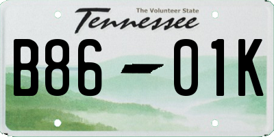 TN license plate B8601K