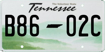 TN license plate B8602C