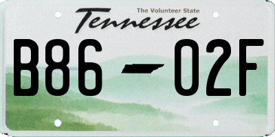 TN license plate B8602F
