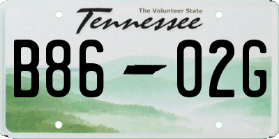 TN license plate B8602G