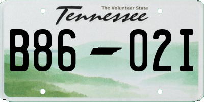 TN license plate B8602I