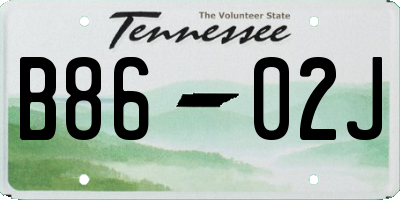 TN license plate B8602J