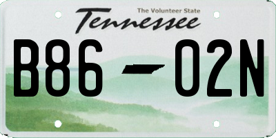 TN license plate B8602N