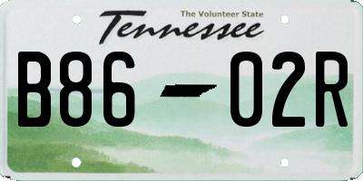 TN license plate B8602R