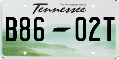 TN license plate B8602T