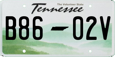TN license plate B8602V