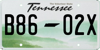 TN license plate B8602X