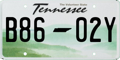TN license plate B8602Y