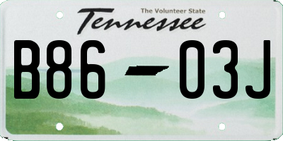 TN license plate B8603J