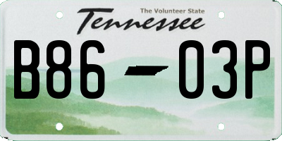 TN license plate B8603P