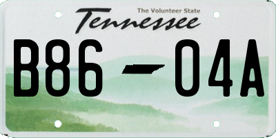 TN license plate B8604A