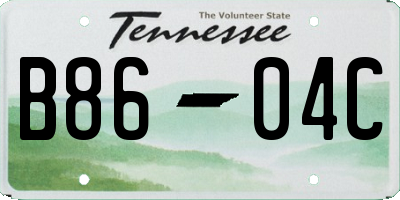 TN license plate B8604C