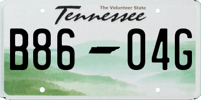 TN license plate B8604G
