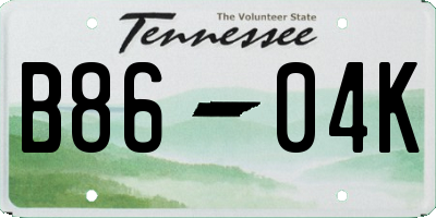 TN license plate B8604K
