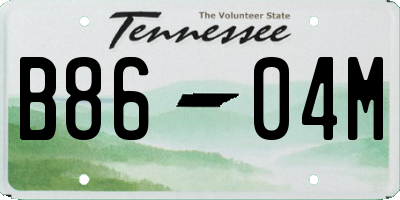 TN license plate B8604M
