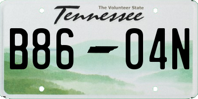 TN license plate B8604N