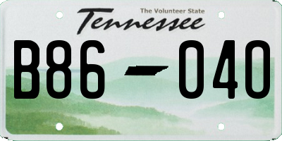 TN license plate B8604O