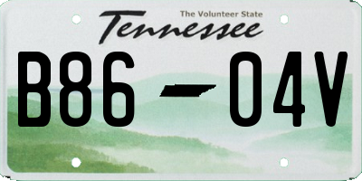 TN license plate B8604V