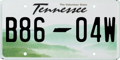 TN license plate B8604W