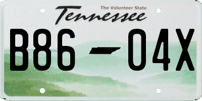 TN license plate B8604X