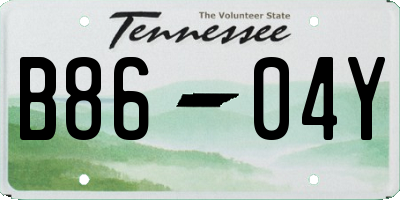 TN license plate B8604Y