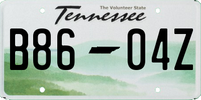 TN license plate B8604Z