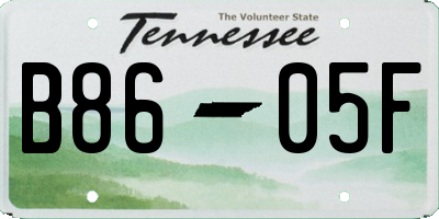TN license plate B8605F