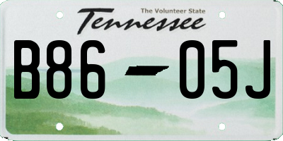 TN license plate B8605J