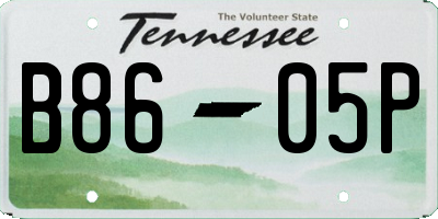 TN license plate B8605P