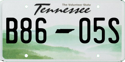 TN license plate B8605S