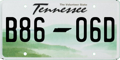 TN license plate B8606D