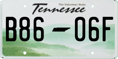 TN license plate B8606F