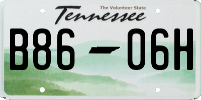 TN license plate B8606H