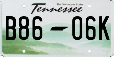 TN license plate B8606K