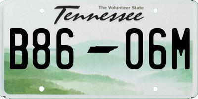 TN license plate B8606M