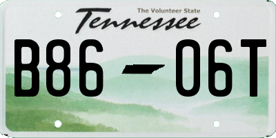 TN license plate B8606T