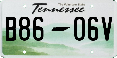 TN license plate B8606V